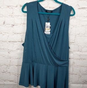 Rebel plus size sleeveless mock wrap shirt